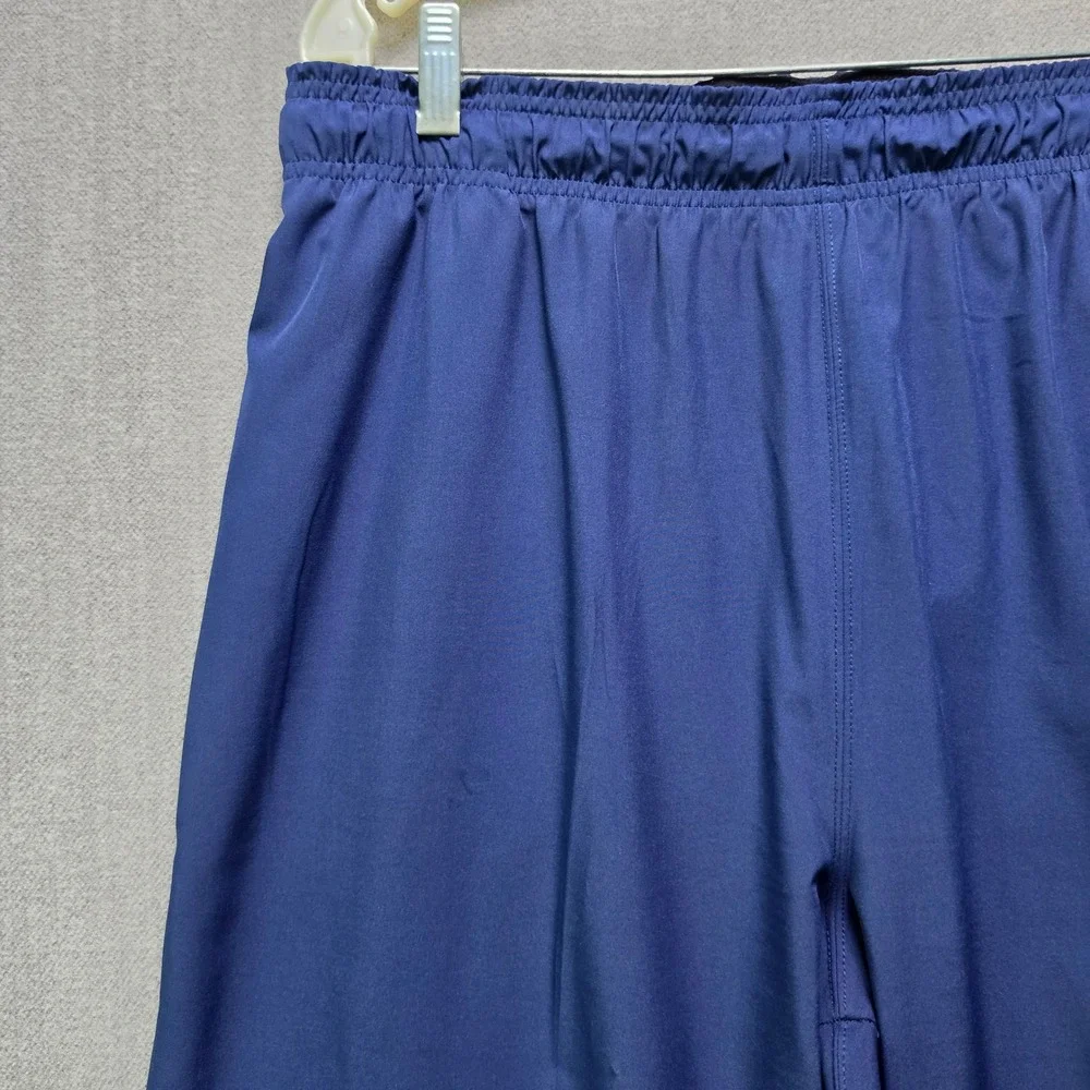 Reebok Athletic Pants Men Large Blue Polyester Spandex Track Joggers